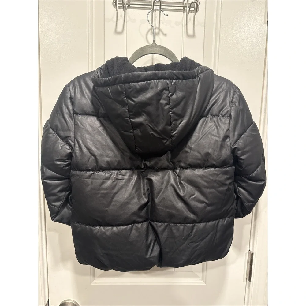 Old Navy Black Hooded Coat Puffer Jacket SZ M (8) Girls